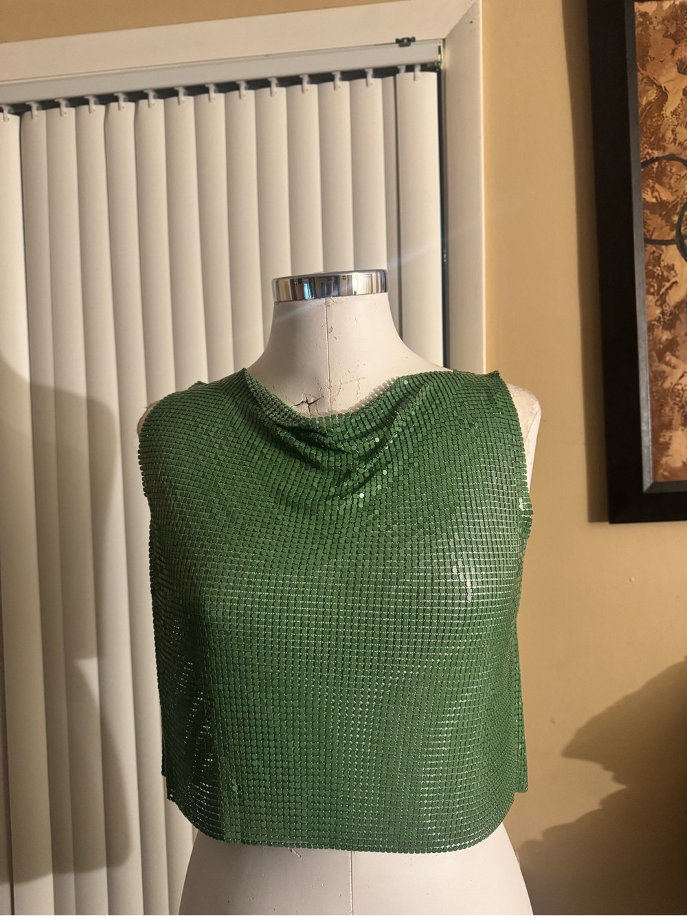 Chain mail top in the prettiest green